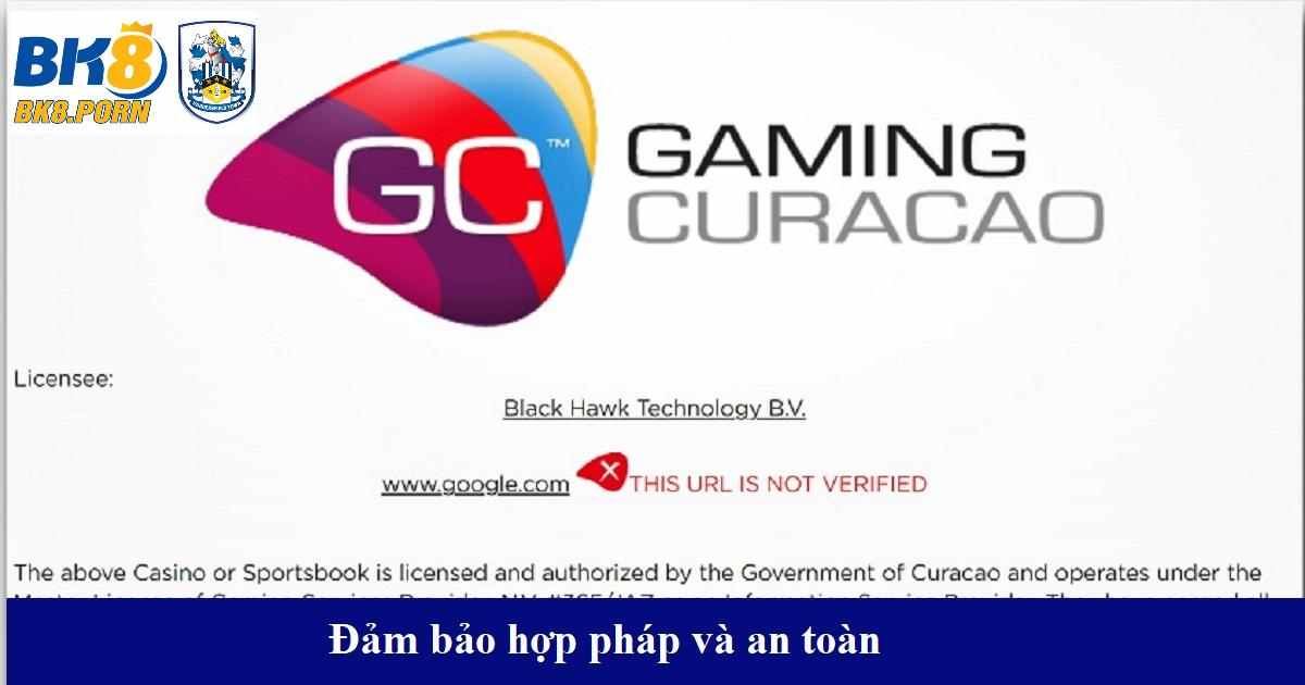 Nhà cái BK8 đảm bảo tính hợp pháp và an toàn